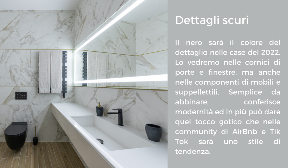 bathroom with black accents