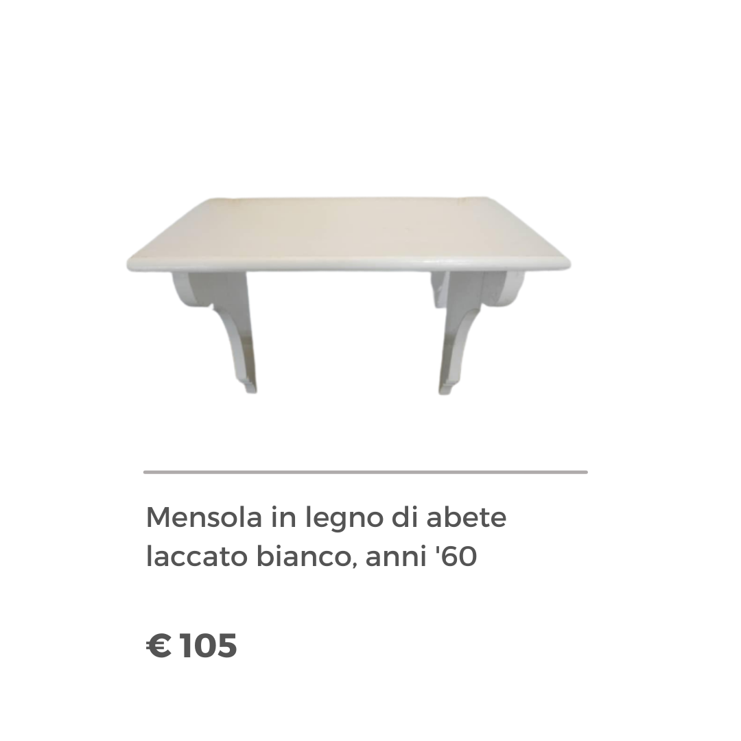 mensola shabby in legno bianco